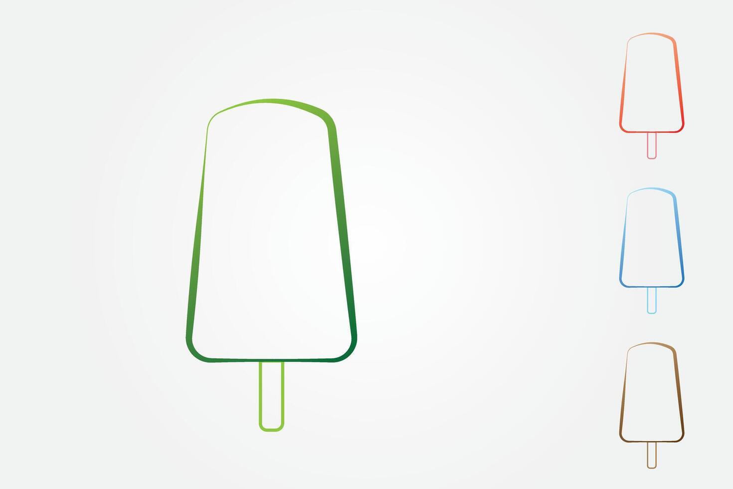A set of ice creams with thick lines on white background for icons and logos for business vector