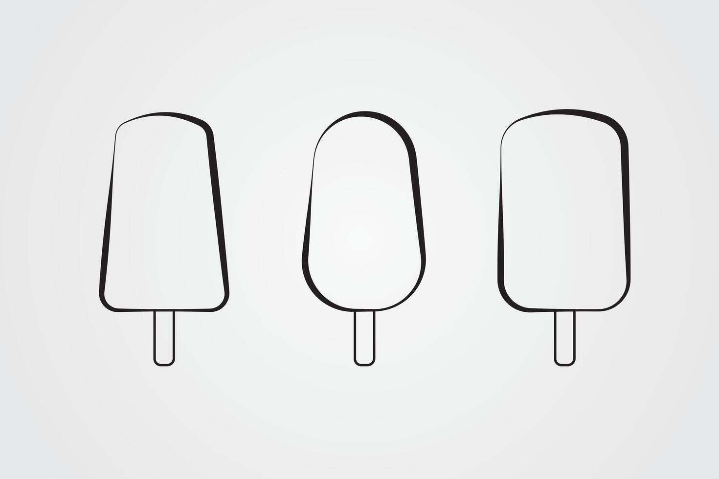 A set of ice creams with black lines on white background for icons and logos vector