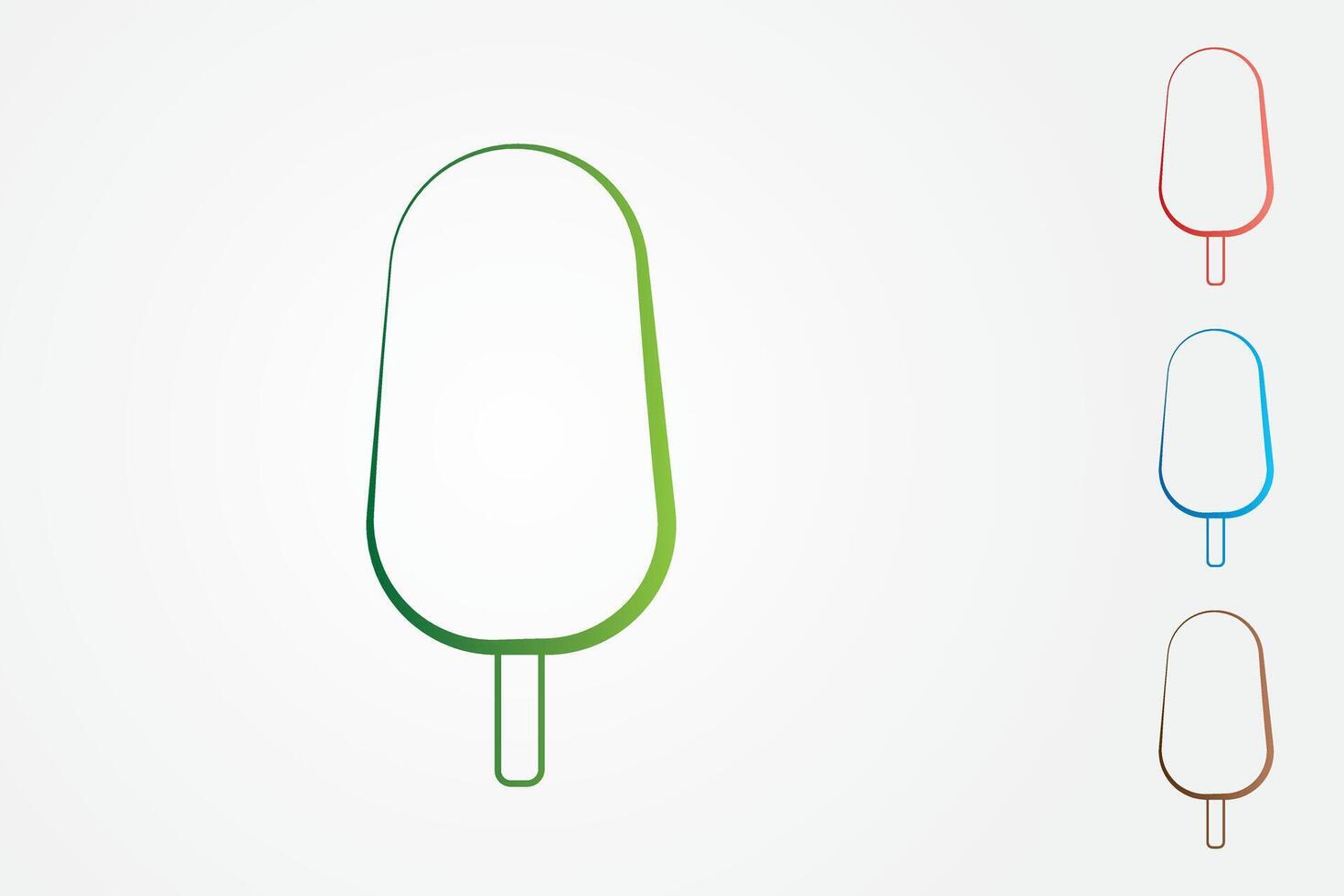 A set of ice creams with colorful lines on white background for icons and logos for business vector