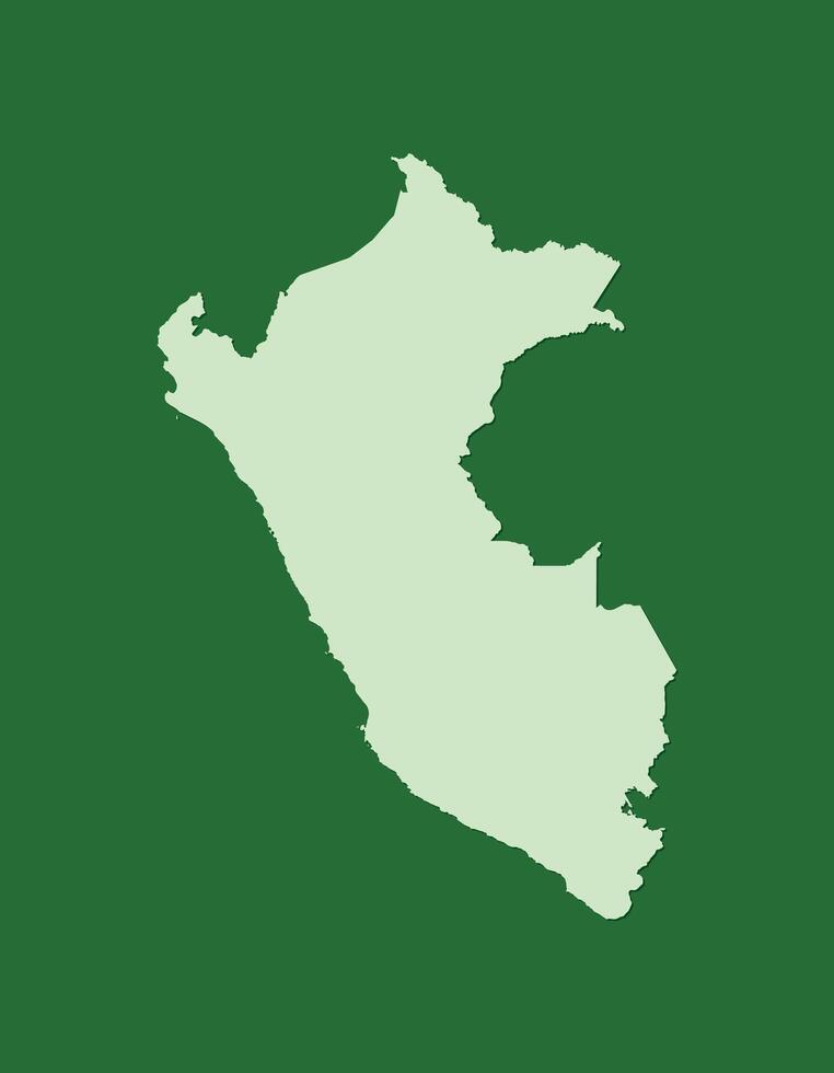 Peru map with single land area using green color on dark background vector