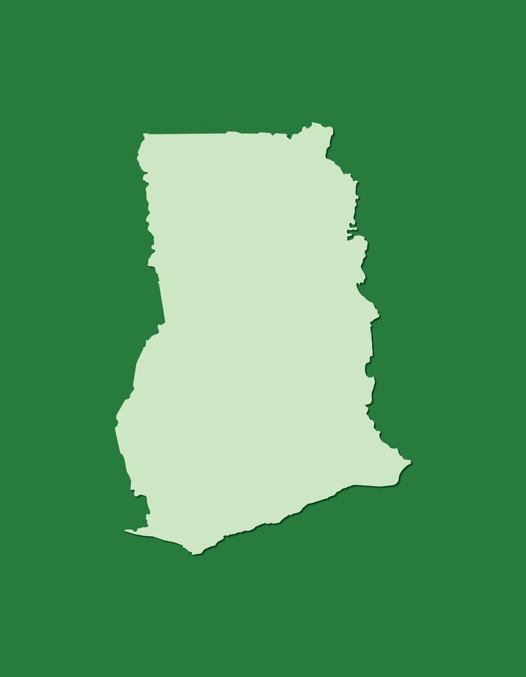 Ghana map with single land area using green color on dark background vector
