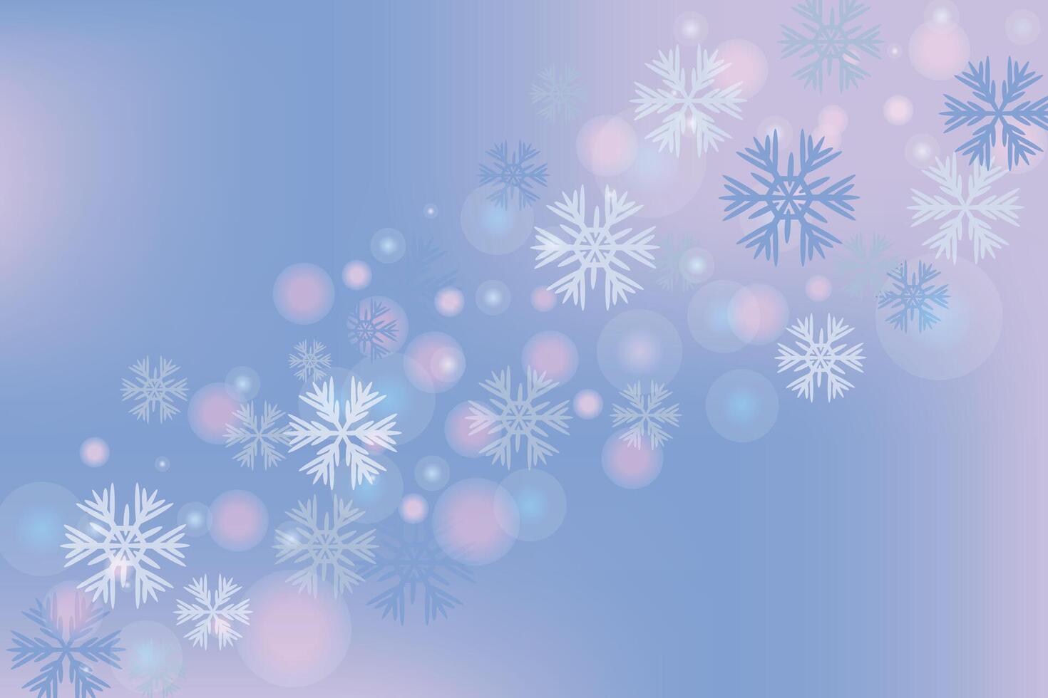 Winter background with falling snowflakes. Snowy festive Christmas or New Year background. vector