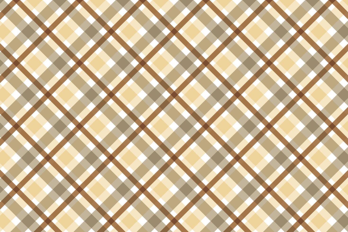 simple abstract cream brown color daigonal plaid check line pattern seamless pattern of squares with a brown background vector