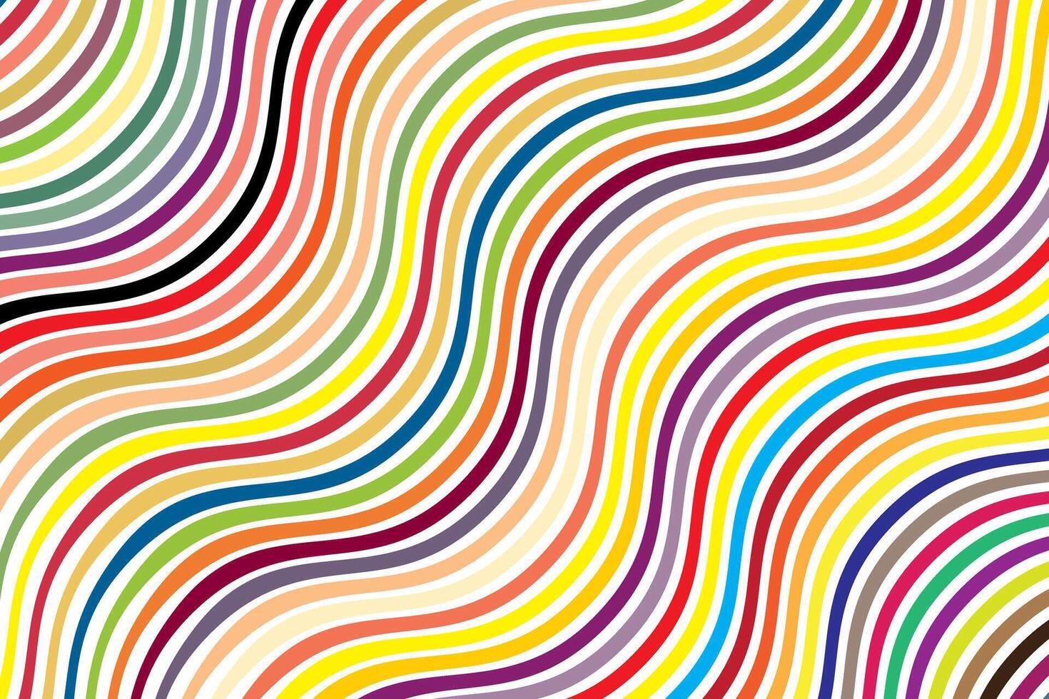 simple abstract rainbow color daigonal smooth zig zag line pattern vector