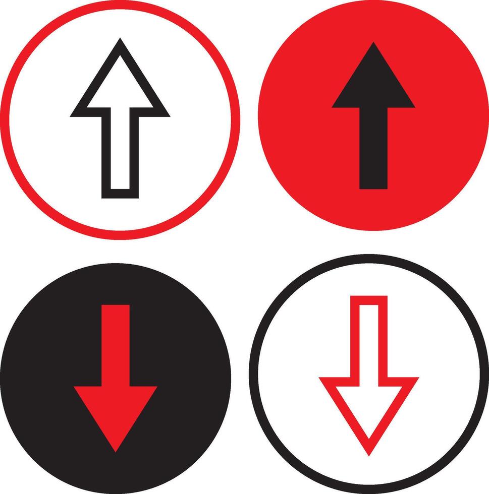 simple red black color hand drawn stroke round errow icon shapes errow icon set vector