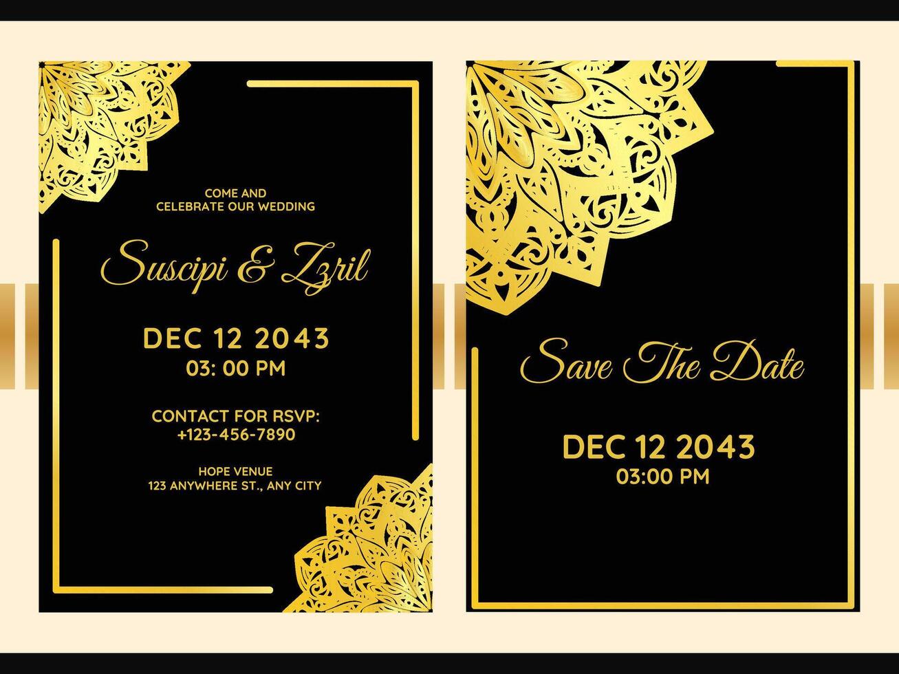 Indian feathers pattern mandala wedding invitation card design background Template vector