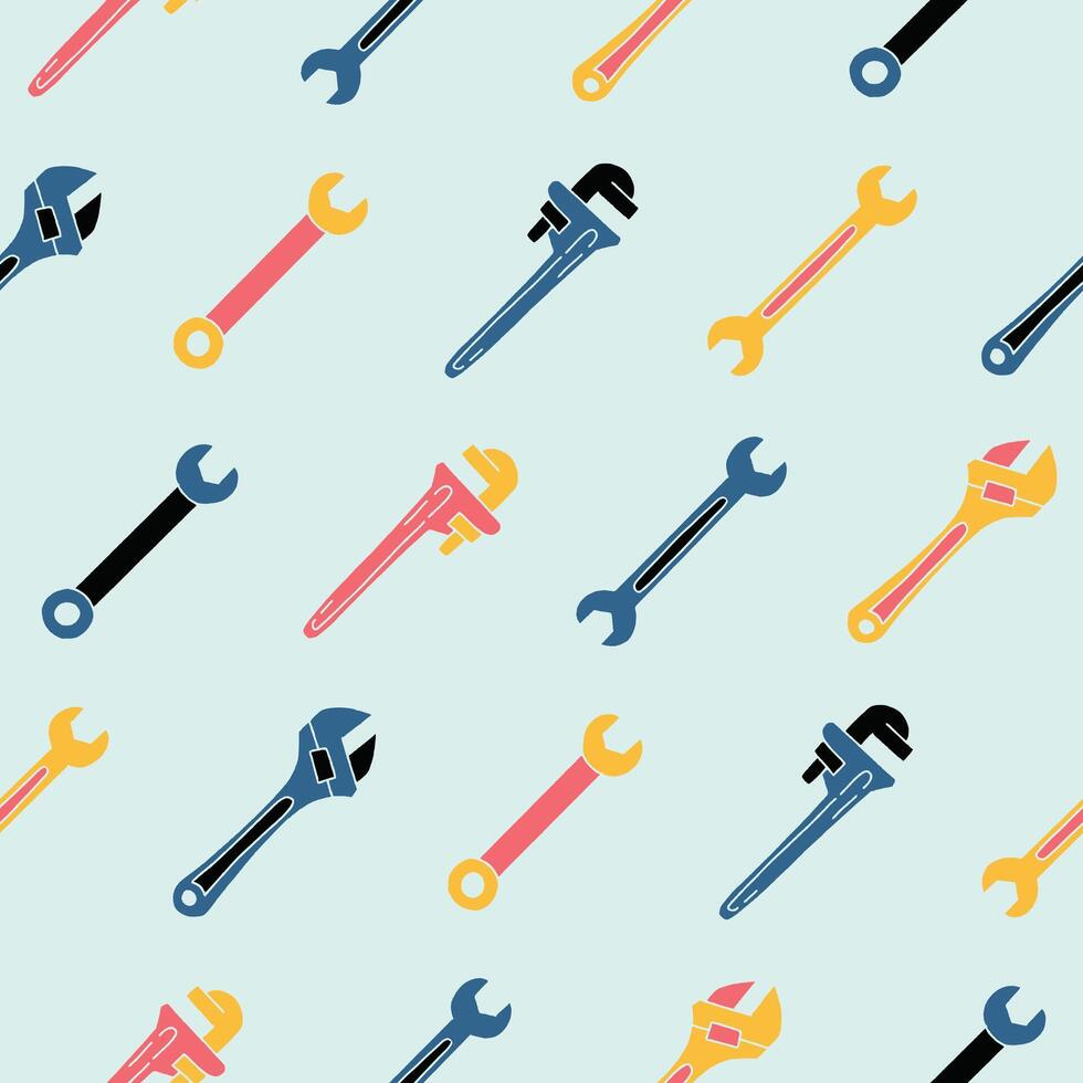 Collection of Wrench Seamless Pattern illustration for Print, Wallpaper, Decoration. vector