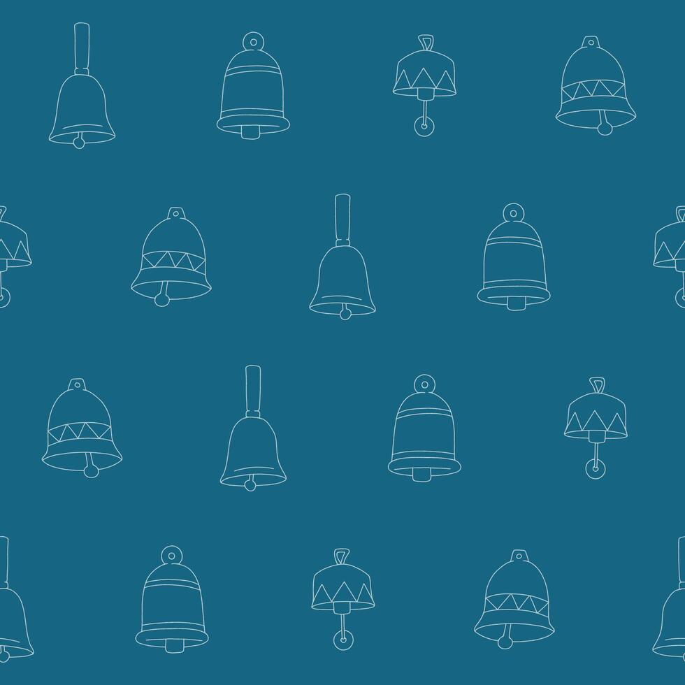 Outline Collection of Bell Seamless Pattern illustration Design vector