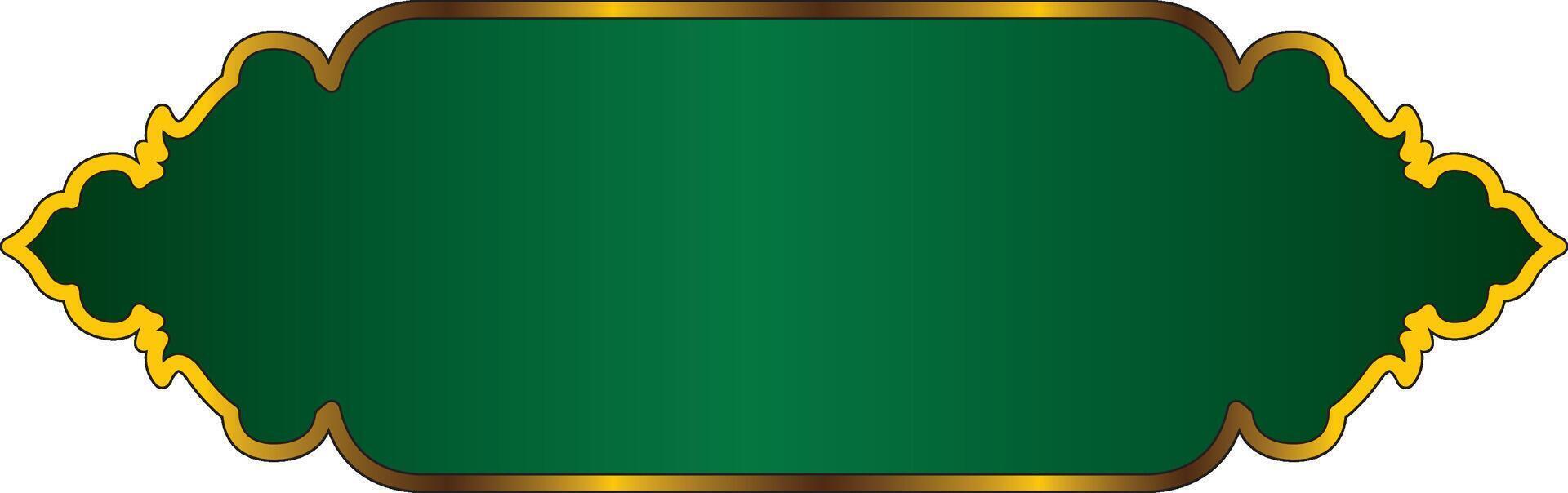 green and gold frame with a border islamic banner vector