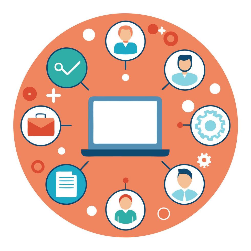 Illustration of Digital Brainstorming Environment vector