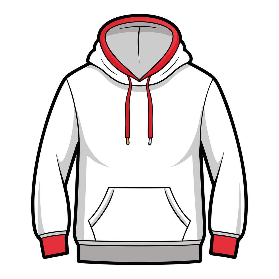 Hoodie Drawing on Plain White Background vector
