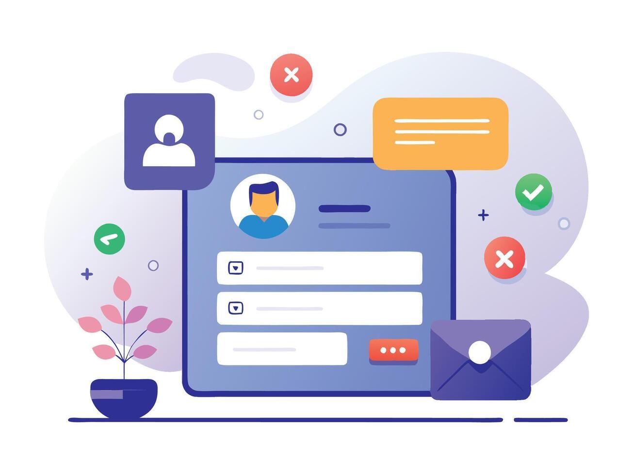 User Profile Design Wireframe vector