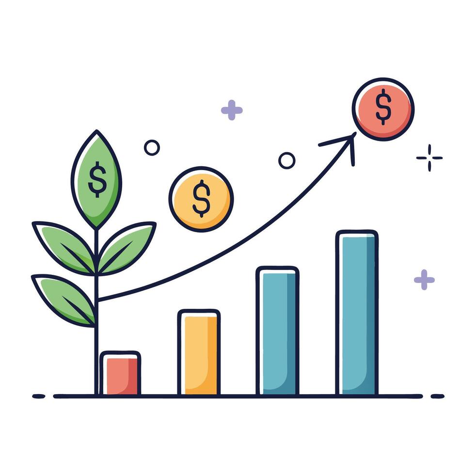 Money Growth Chart vector