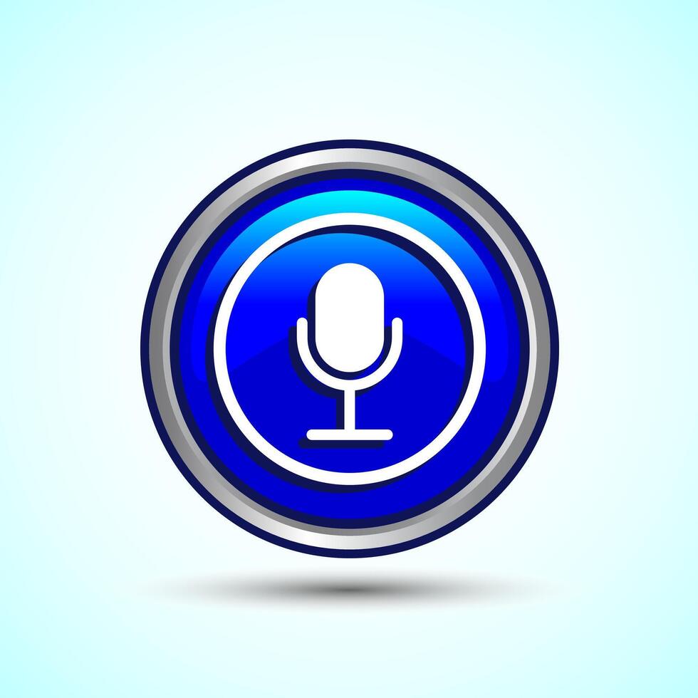 Podcast Icon 10 Button Design Illustration Microphone Icon vector