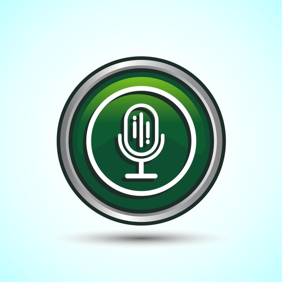 Podcast Icon 9 Button Design Illustration Microphone Icon vector