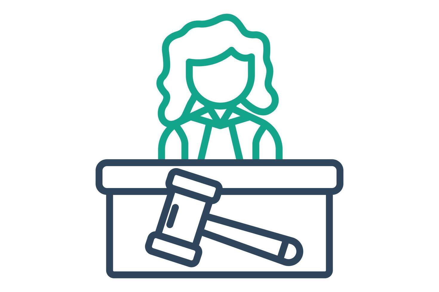 Courtroom icon. line icon style. icon related to law and justice. law elements illustration vector