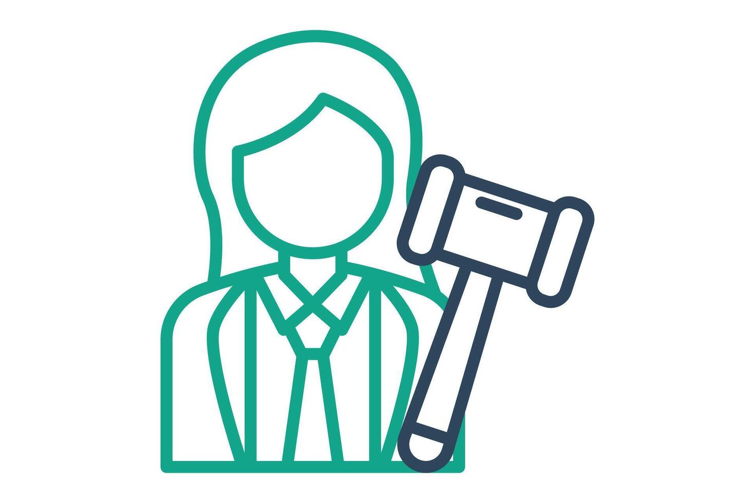 Judge icon. line icon style. icon related to law and justice. law elements illustration vector
