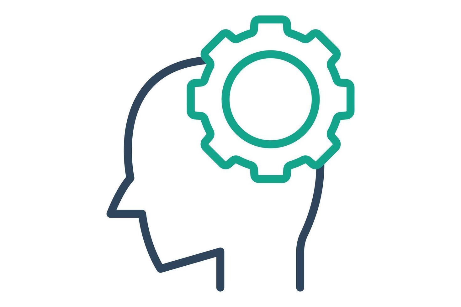 Capability icon. line icon style. head with gear. icon related to efficiency. productivity elements illustration vector