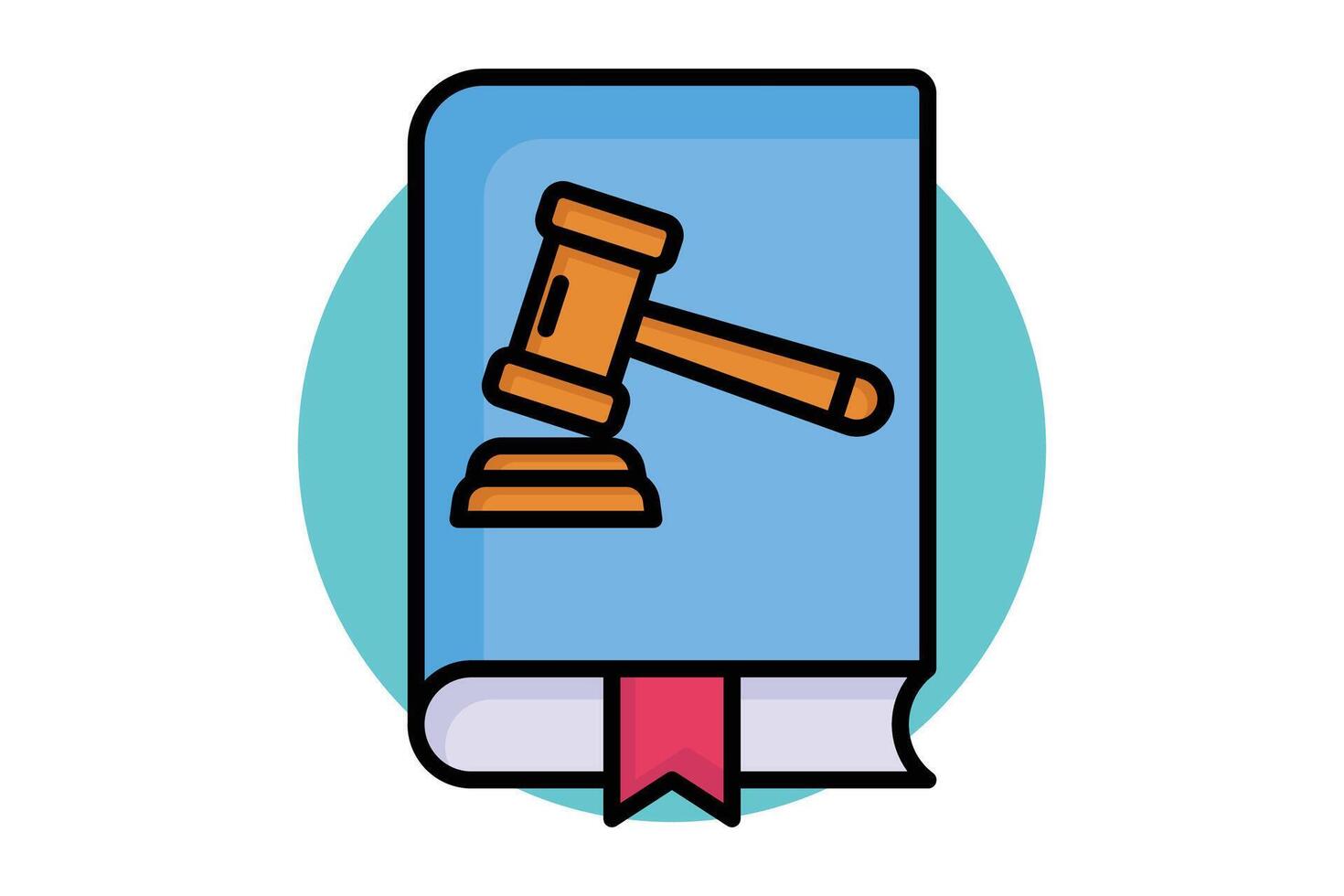 Contract colored outline icon. document with handshake. icon related to law and justice. law elements illustration vector