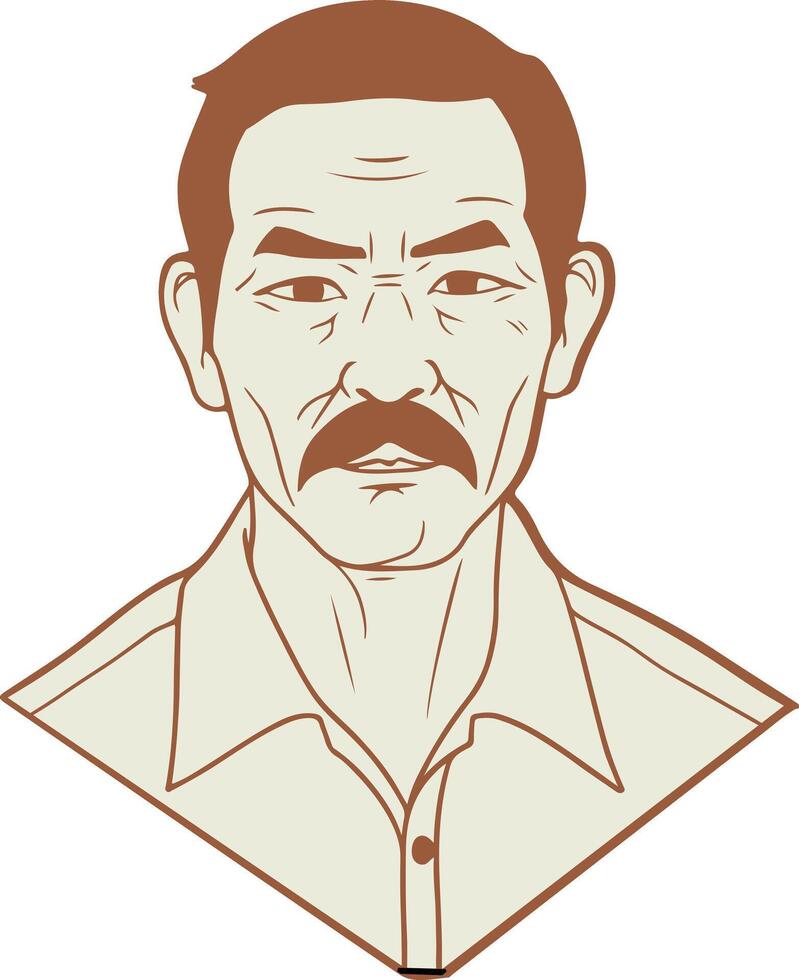 stereotypically indonesian father or grandfather vector