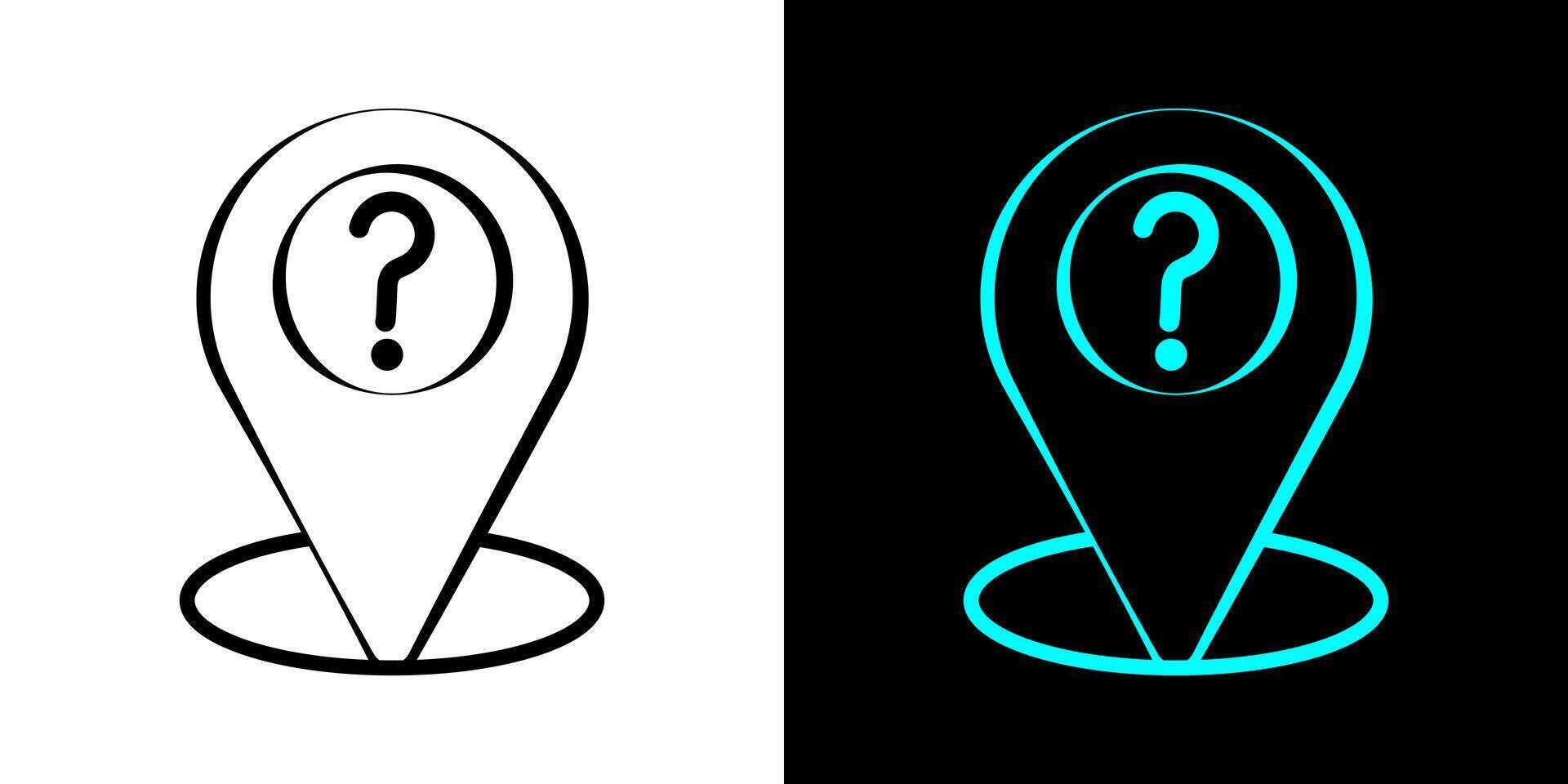 Question mark map icon design target pointer. vector