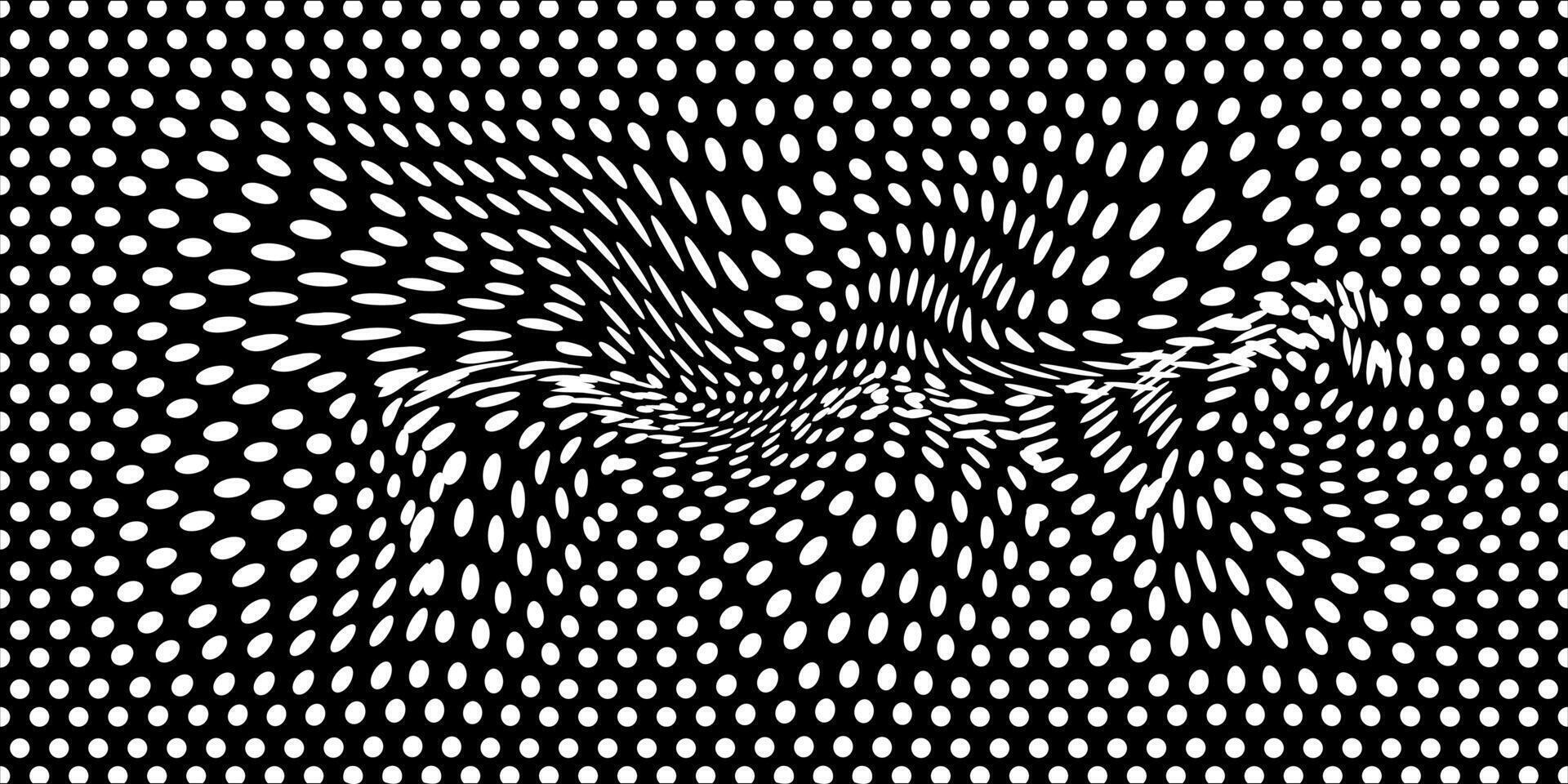 Abstract geometric pattern with white dots on a black background. vector