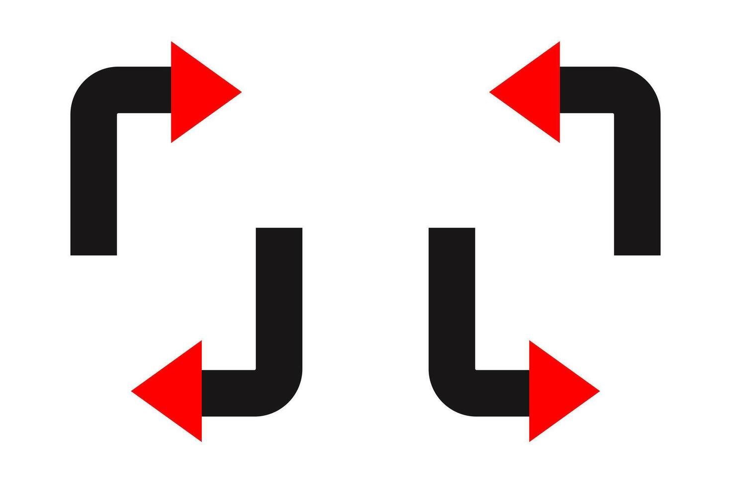 Turn left and right directional arrow icons. Glyph icon sign symbol in trendy flat style. vector