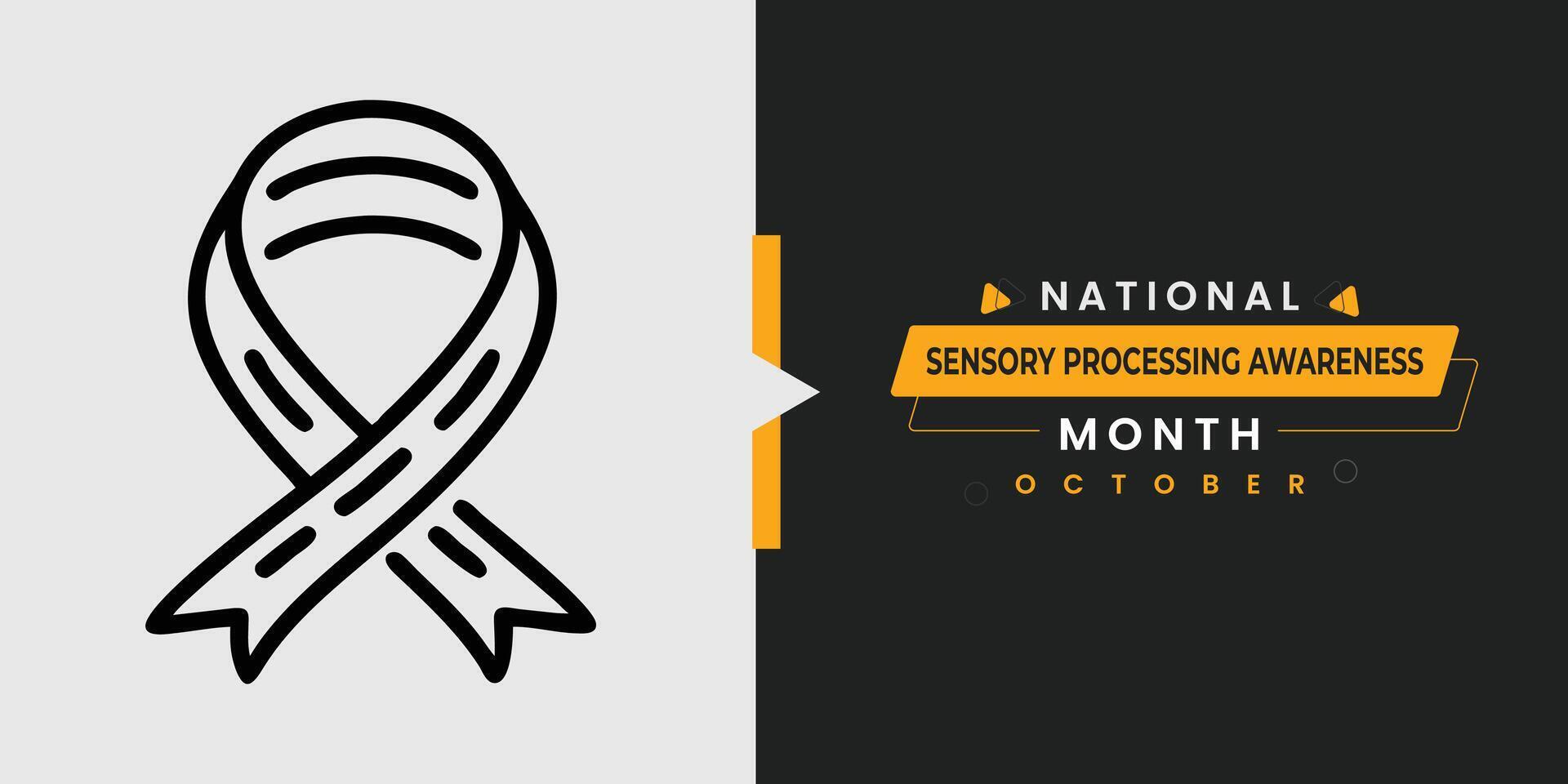 National Sensory Processing Awareness Month Web Banner Template vector