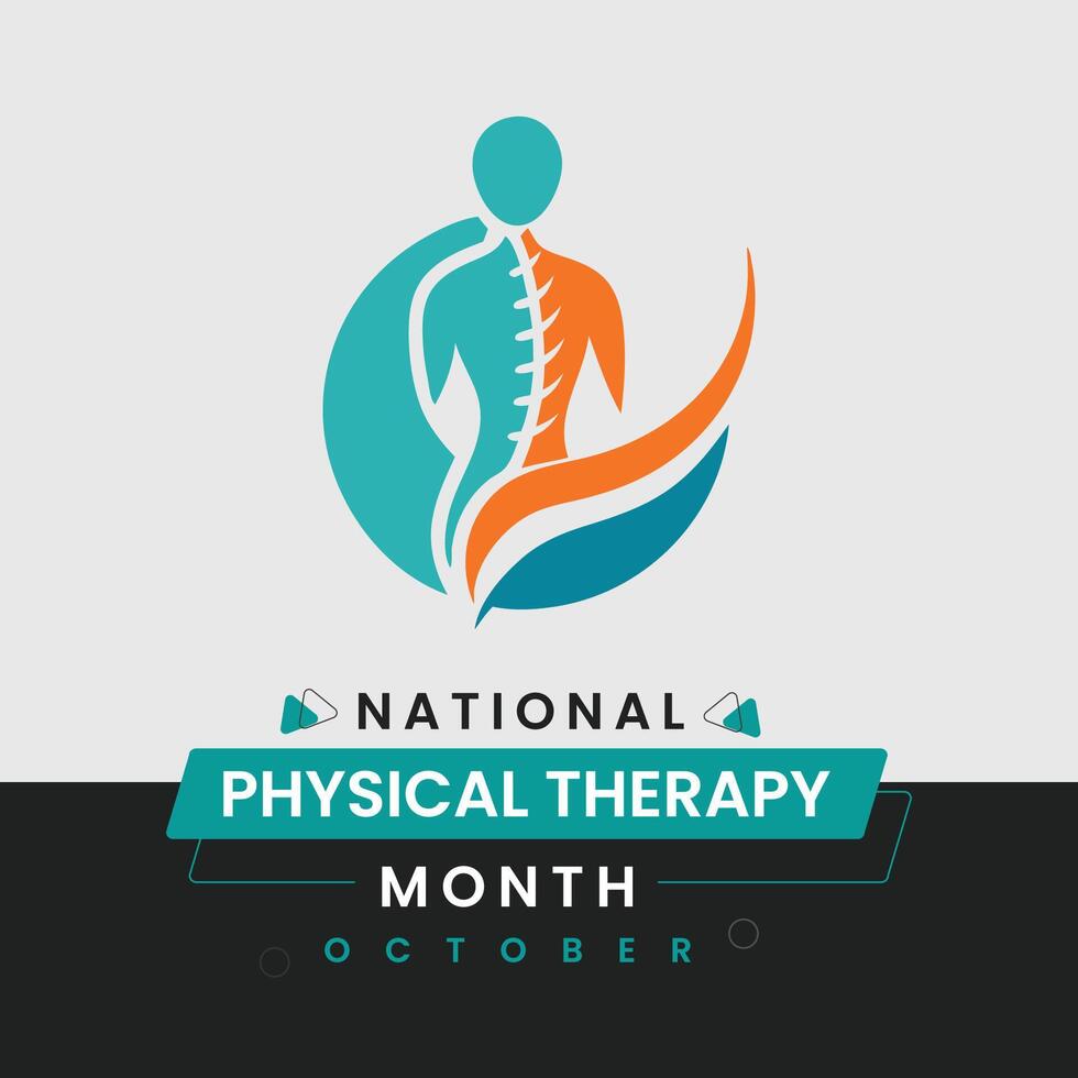 National Physical Therapy Month Creative Typography Design for Social Media and Posters vector