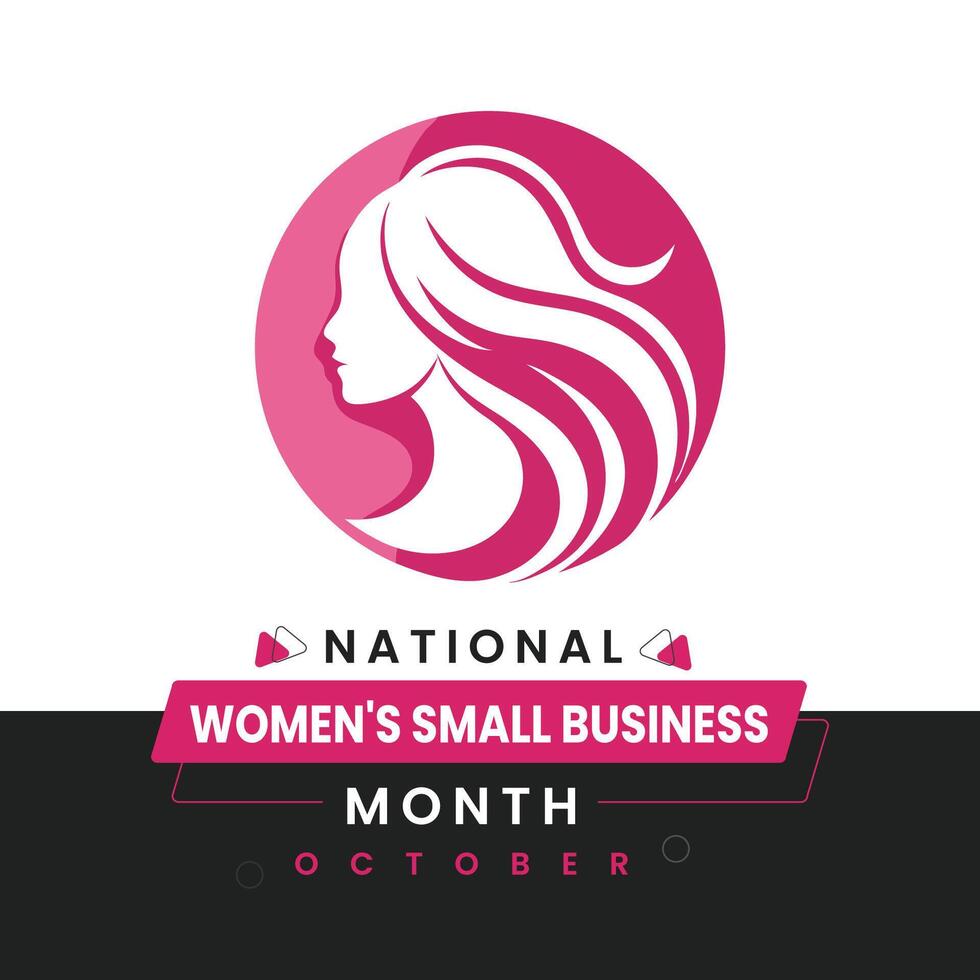 National Women's Small Business Month Editable Poster and Social Media Template Design vector