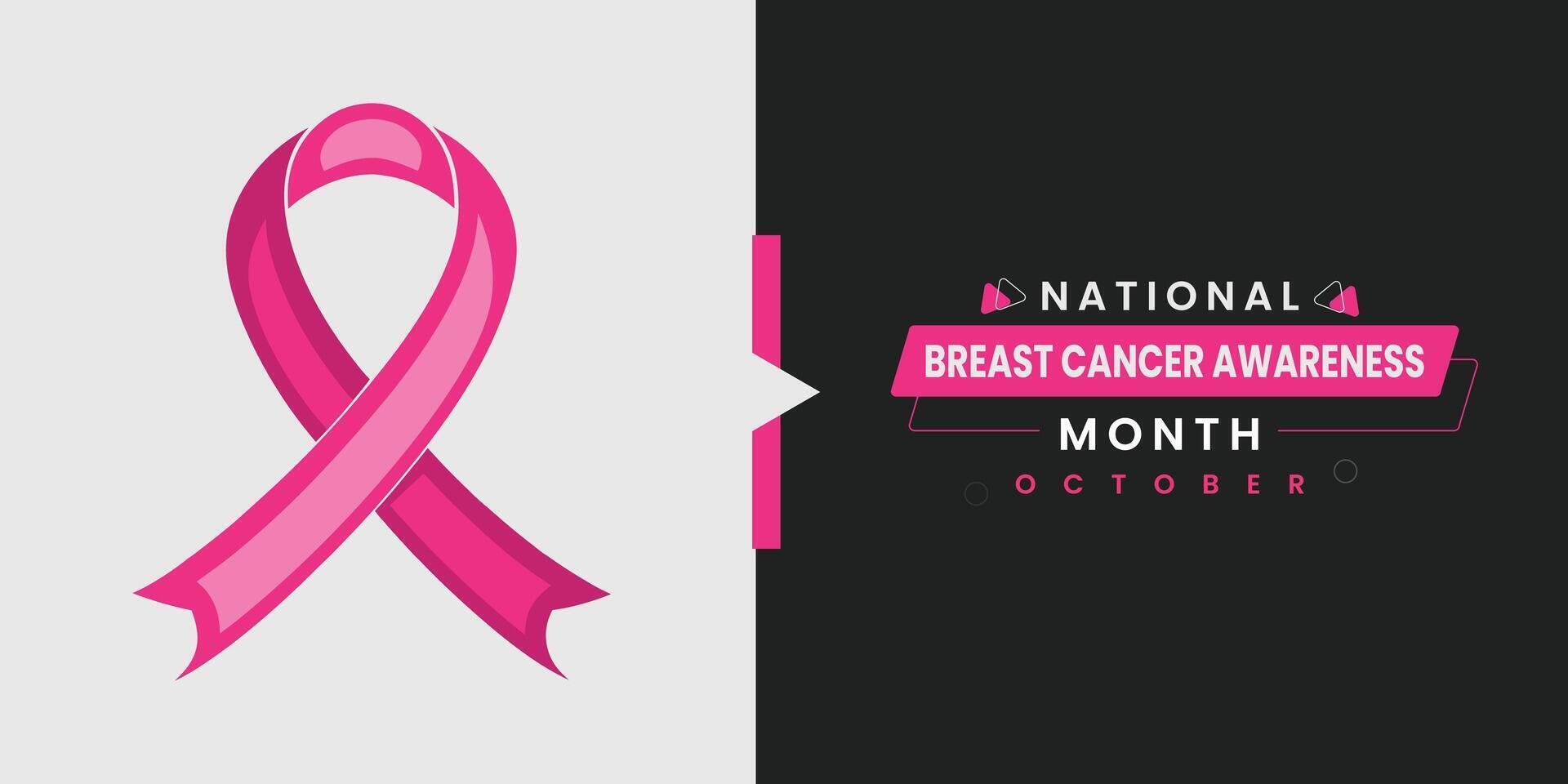 Breast Cancer Awareness Month Web Banner Template vector