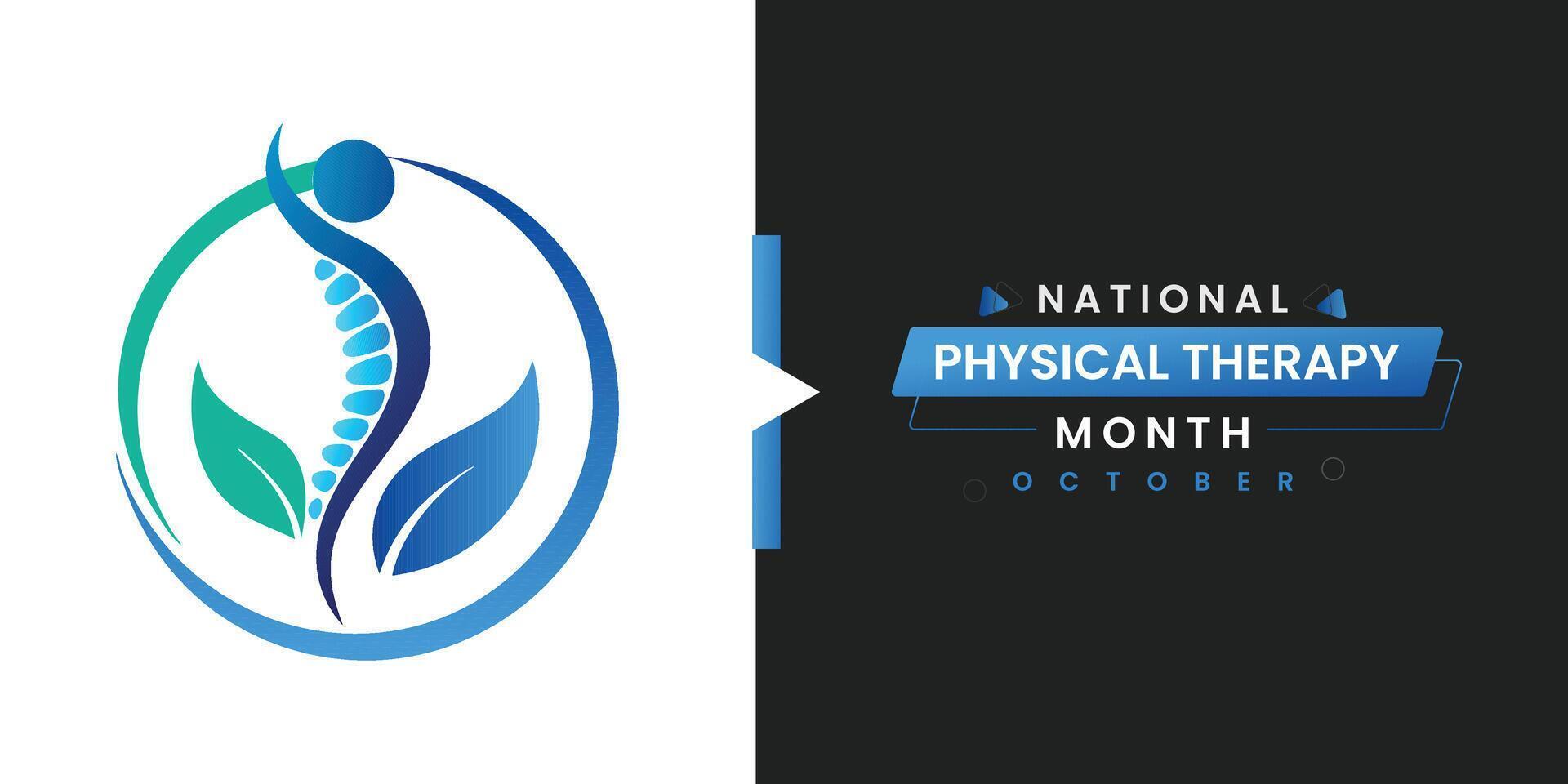National Physical Therapy Month Typography Social Media and Poster Template vector