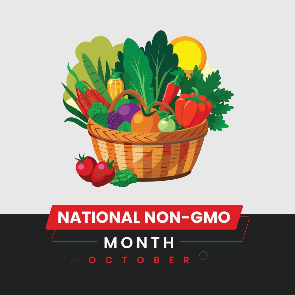 National Non-GMO Month Creative Typography for Posters and Social Media template vector