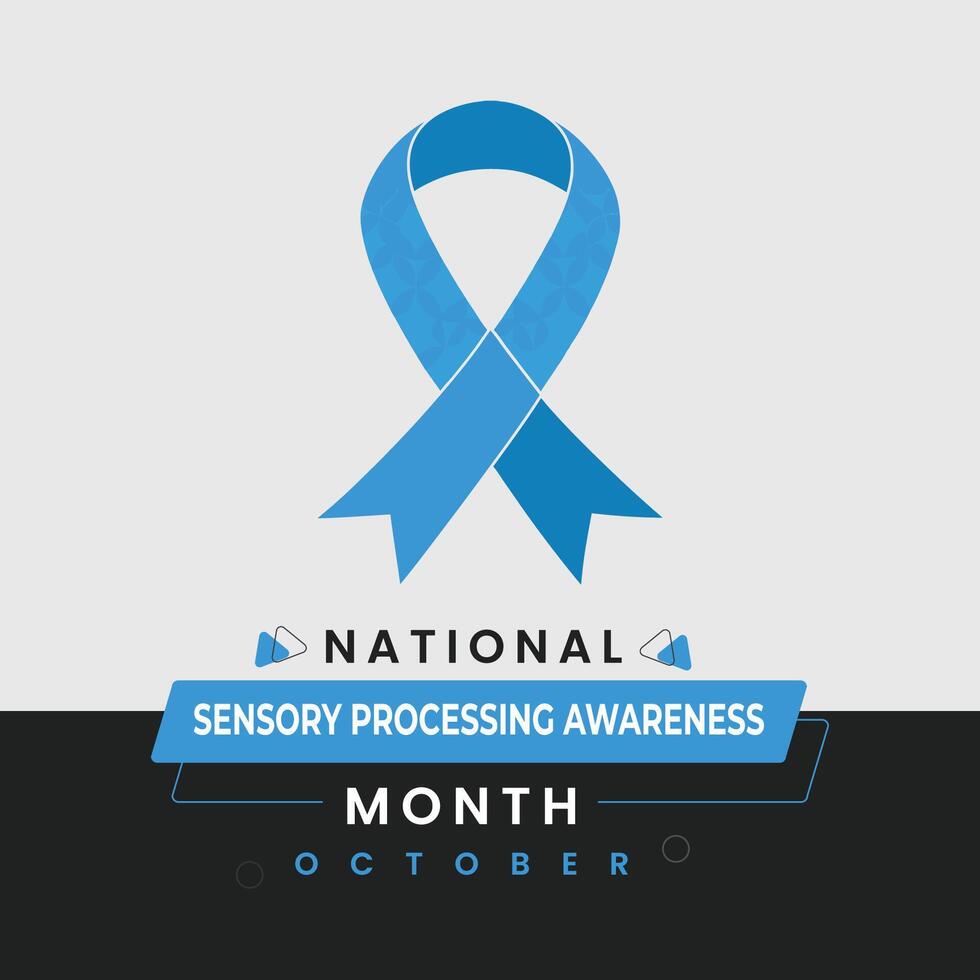 National Sensory Processing Awareness Month Editable Typography Poster and Social Media Graphic vector