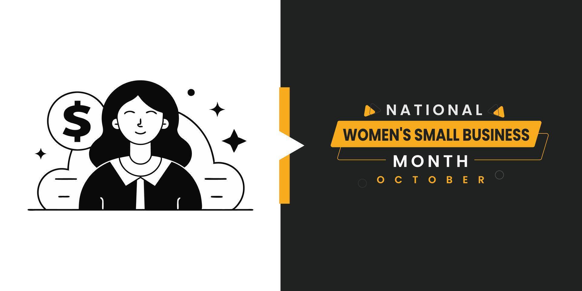 National Women's Small Business Month Web Banner Template vector