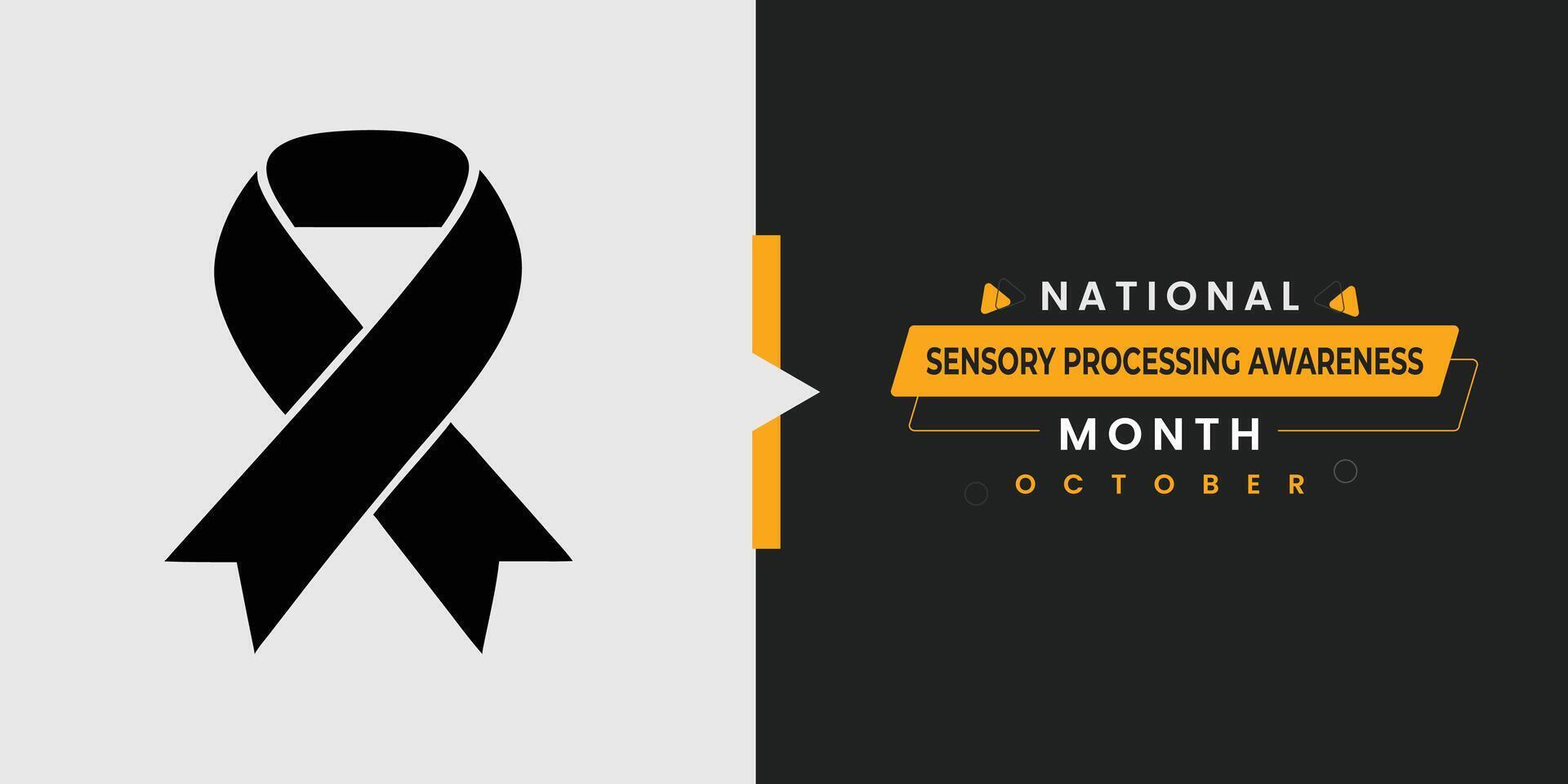 National Sensory Processing Month Typography Banner vector