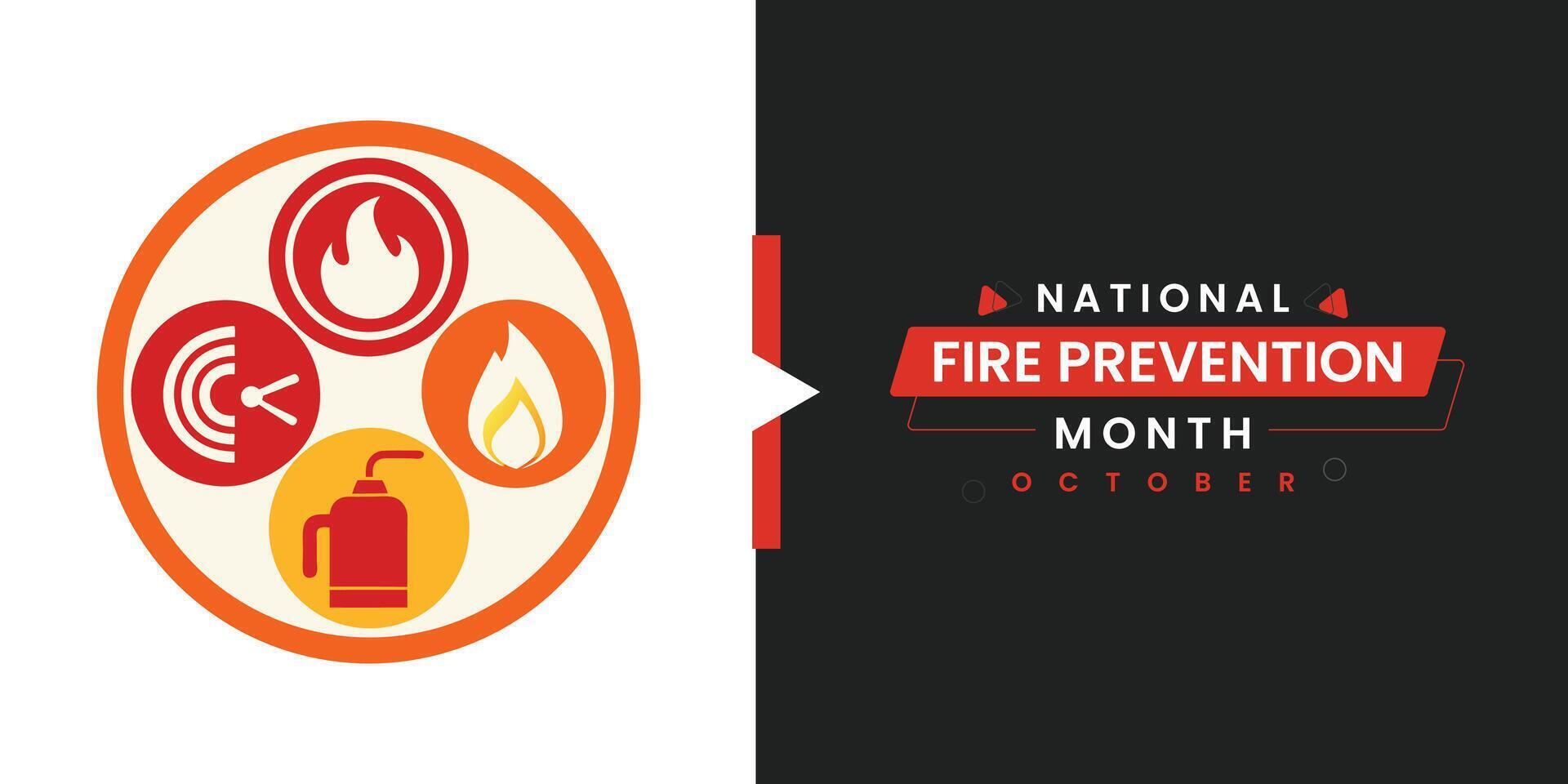 Fire Prevention Month Banner Design vector