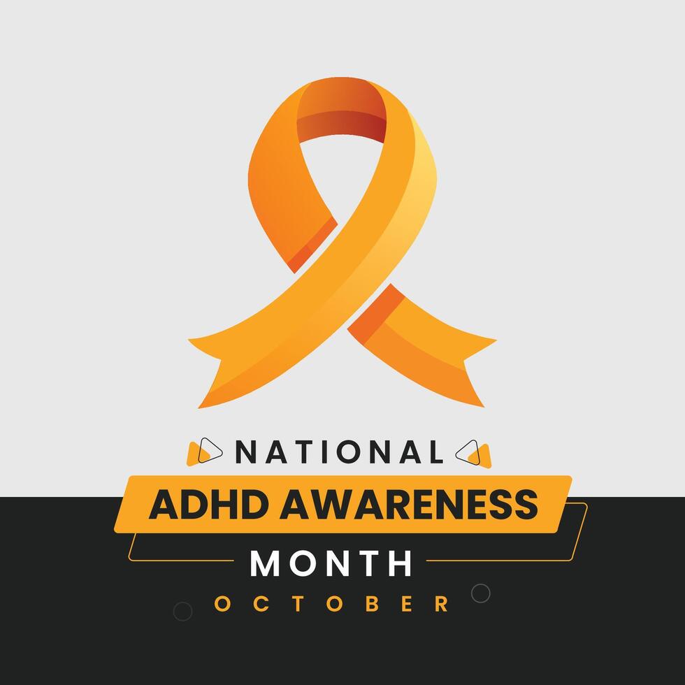Creative ADDADHD Awareness Month Social Media Template vector