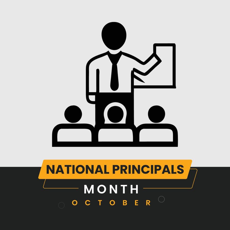 National Principals Month Web Banner Template vector