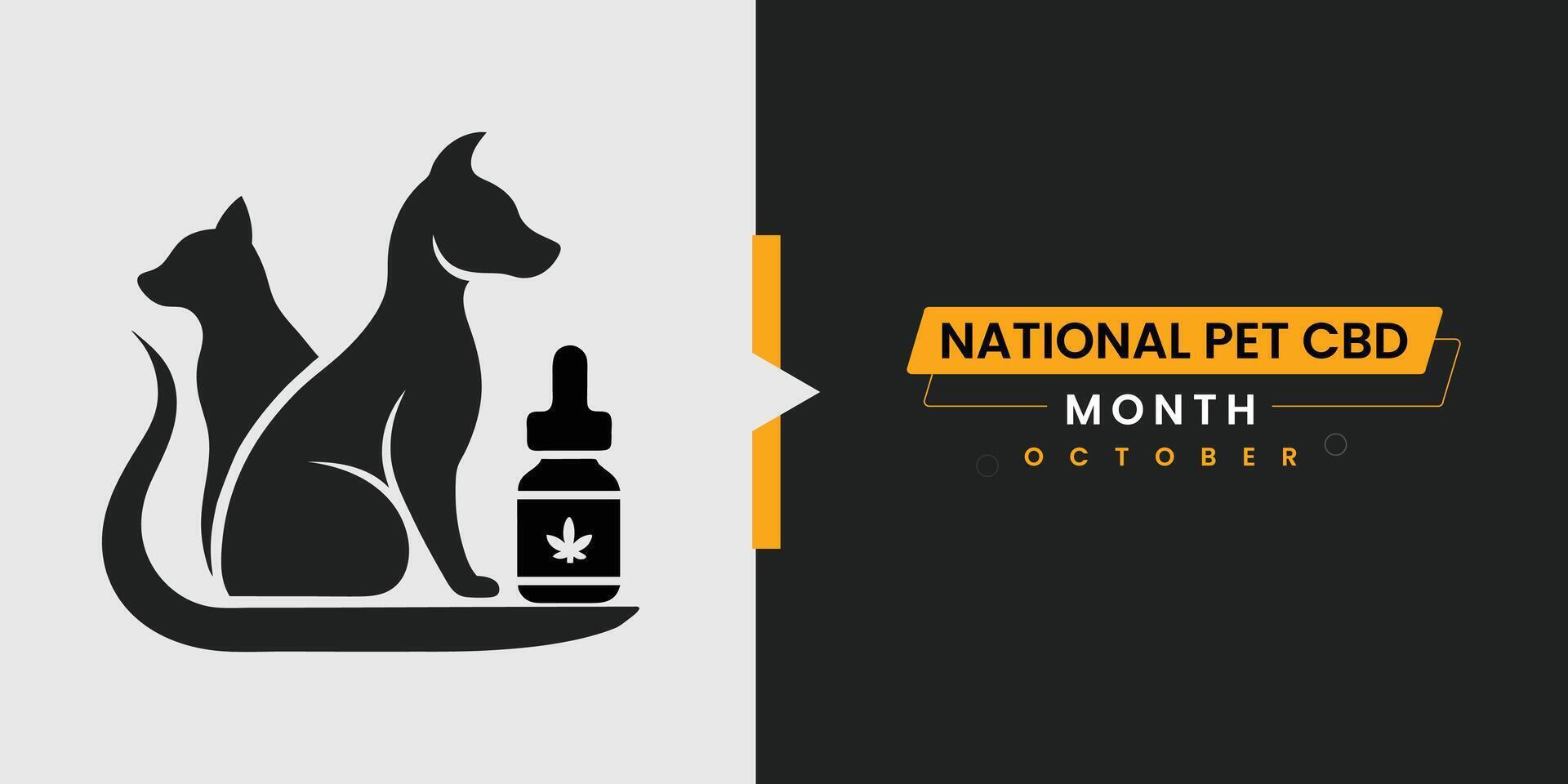 National Pet CBD Month Web Banner Template design vector