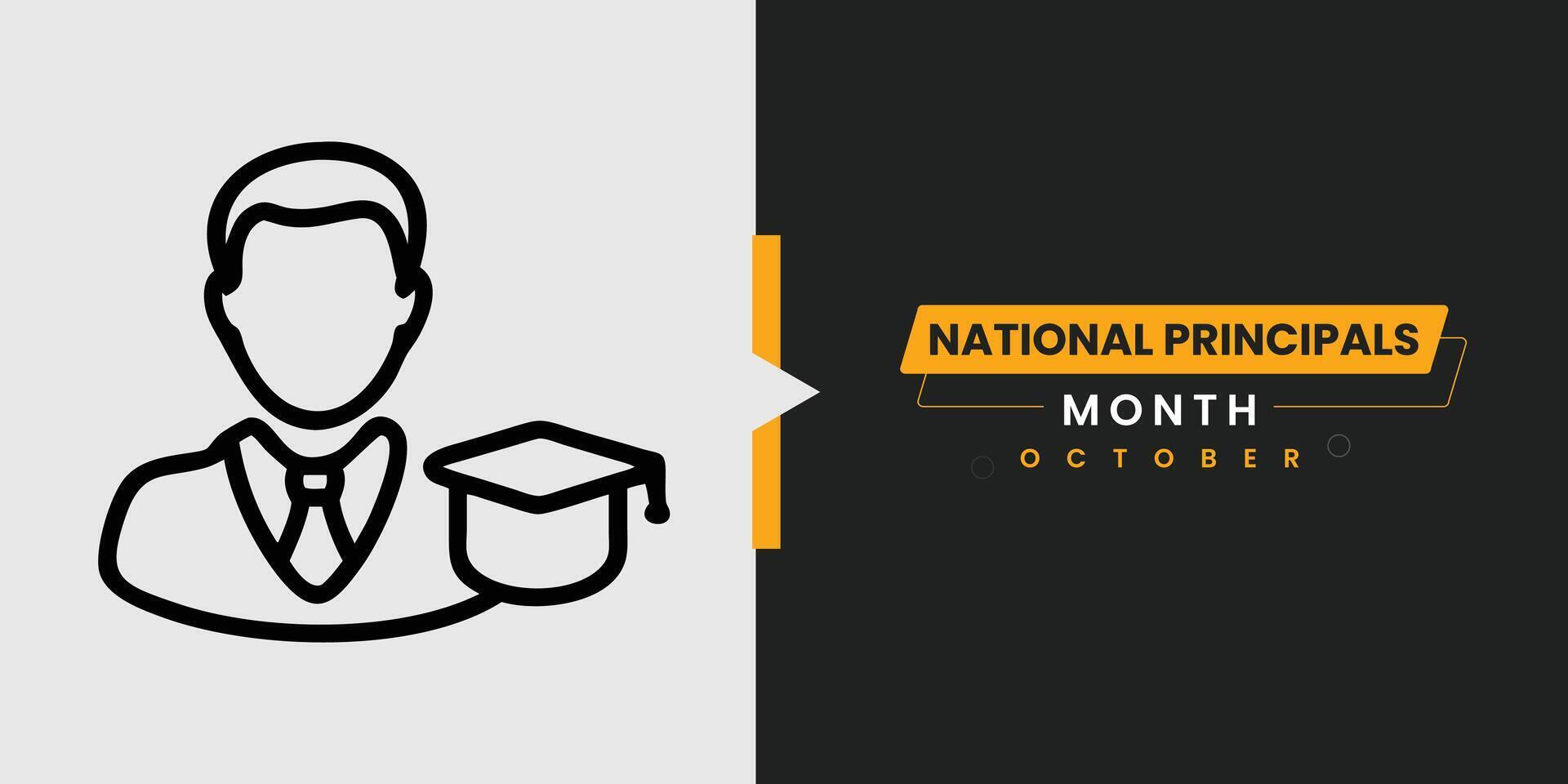 National Principals Month Web Banner Template vector