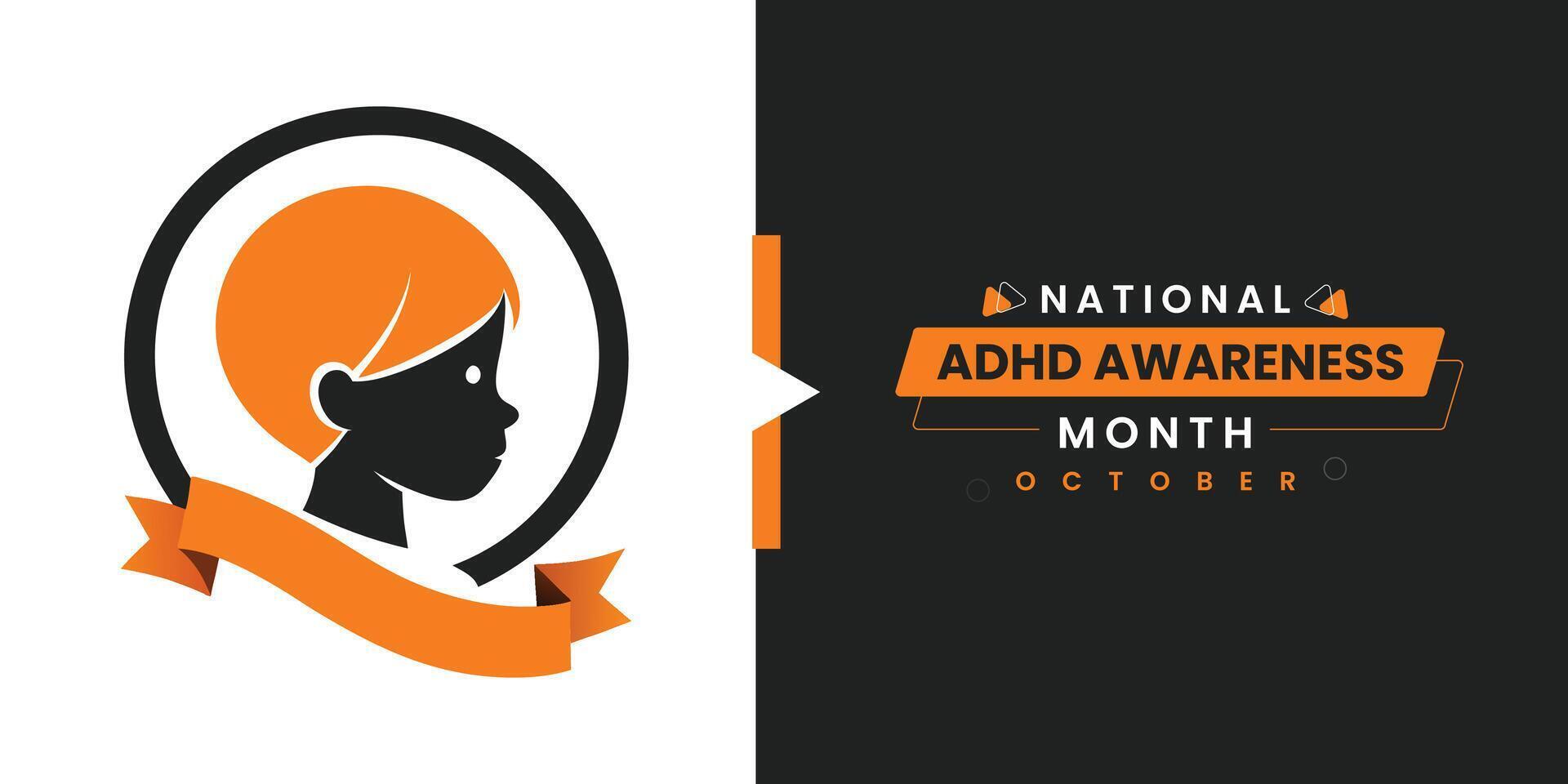 National ADDADHD Awareness Month Poster and Digital template Design vector