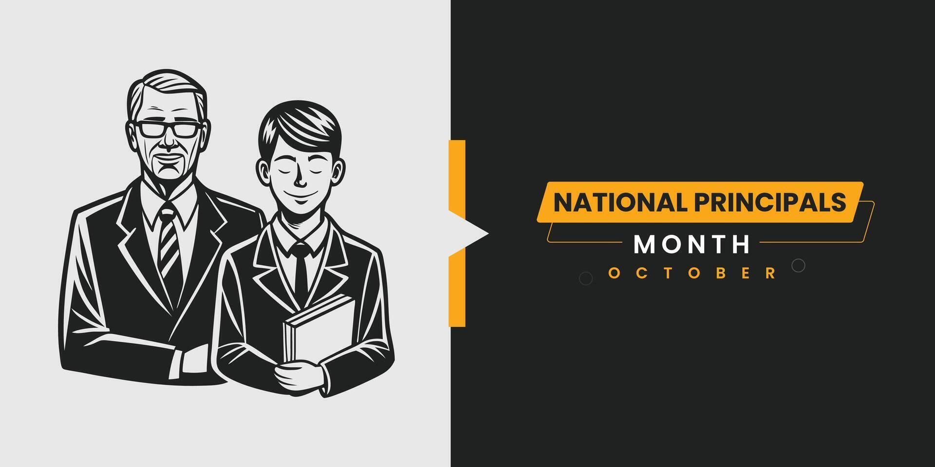 National Principals Month Web Banner Template design vector
