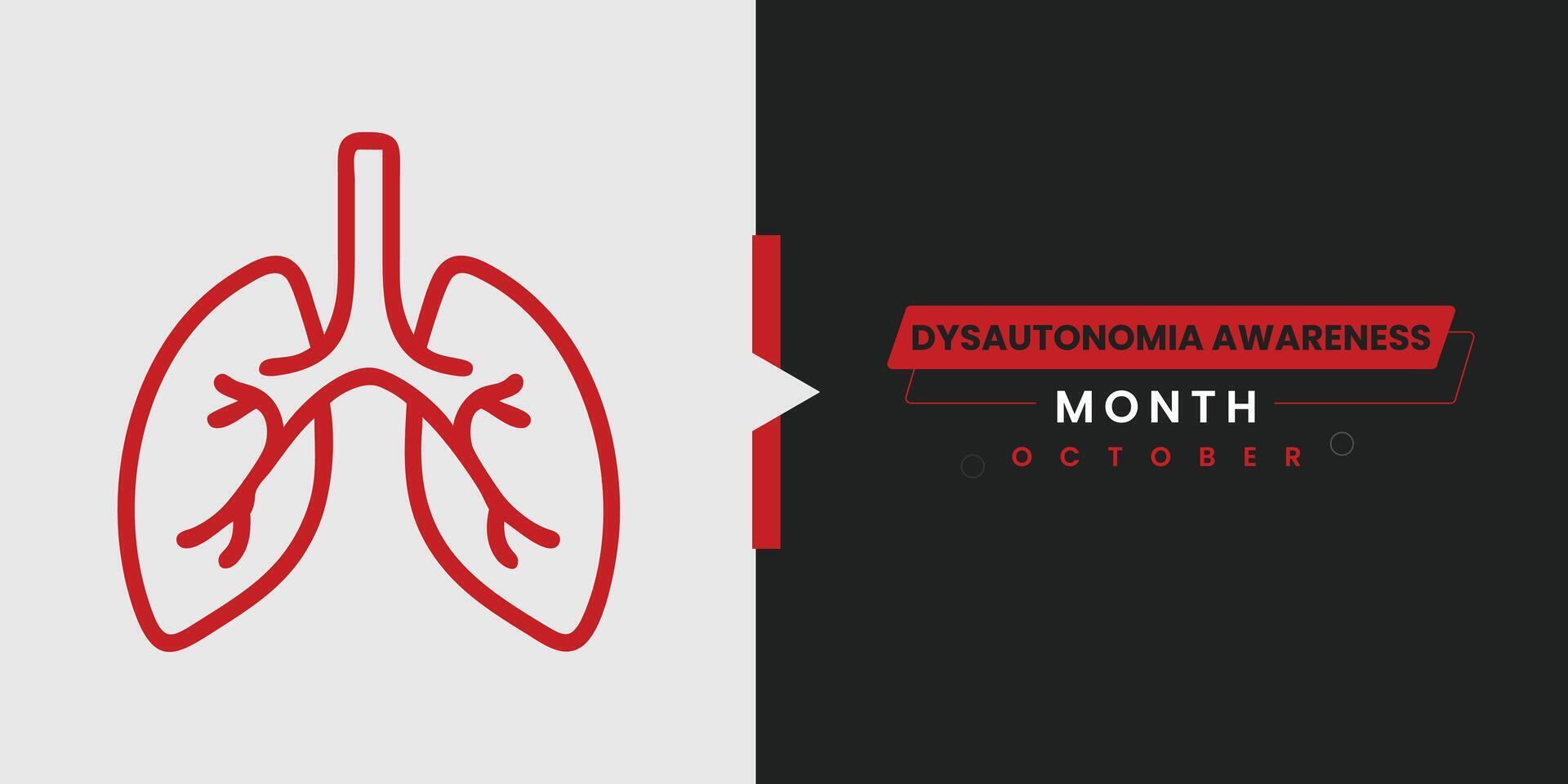 Dysautonomia Support Month Typography Web Banner vector