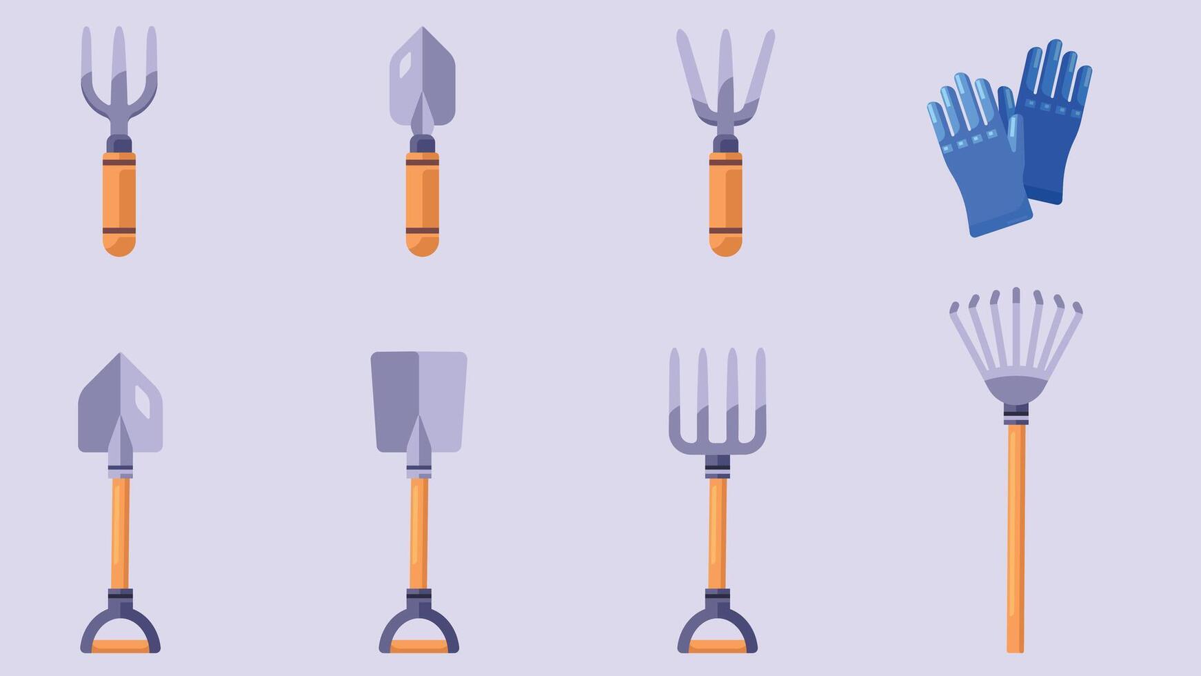 Farming and gardening tools and methods illustration vector