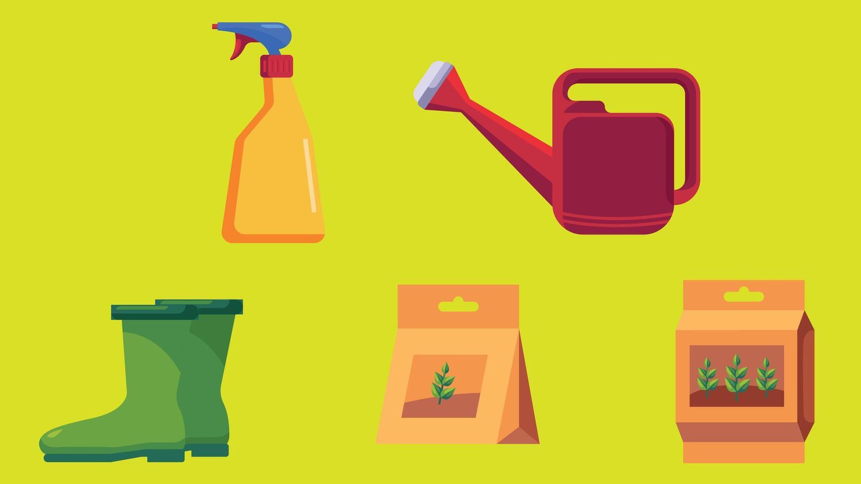 Farming and gardening tools and methods illustration vector