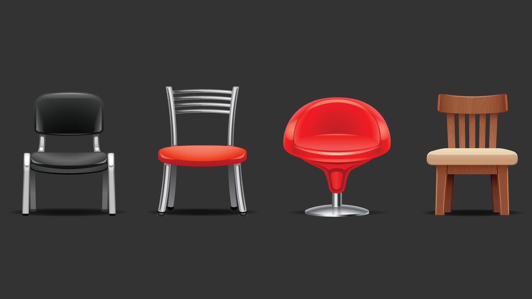 Interior design furniture elements for office and homes vector