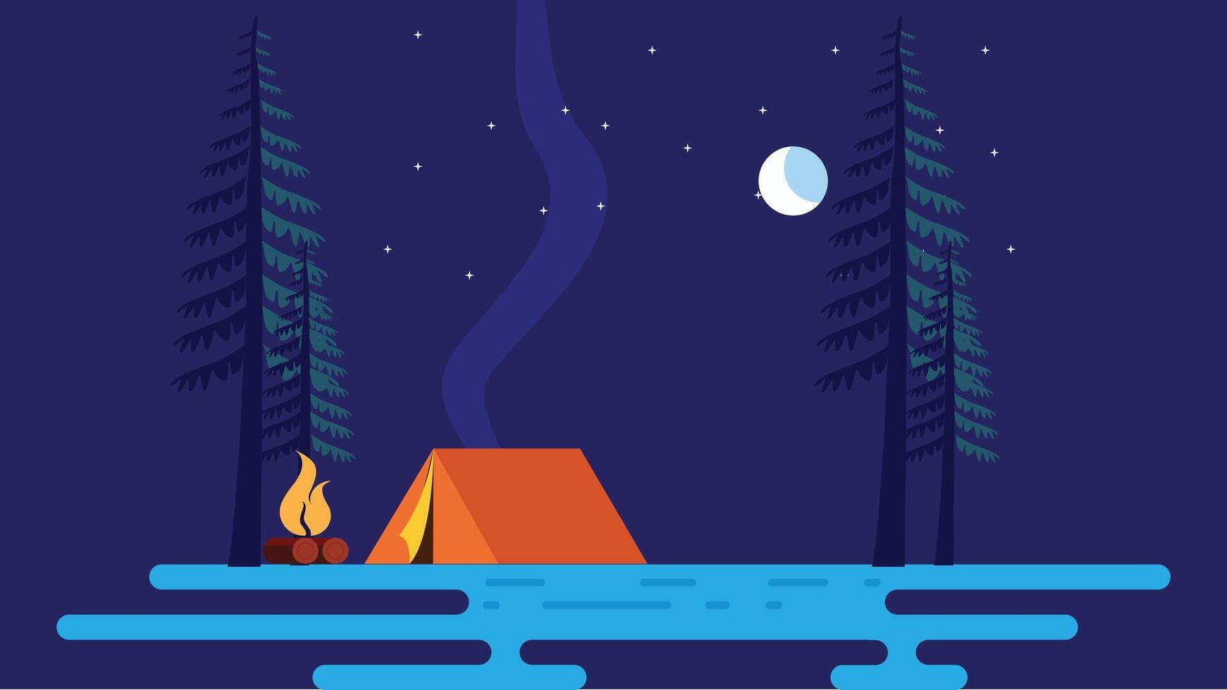 Summer camping sites and tools elements illustration vector
