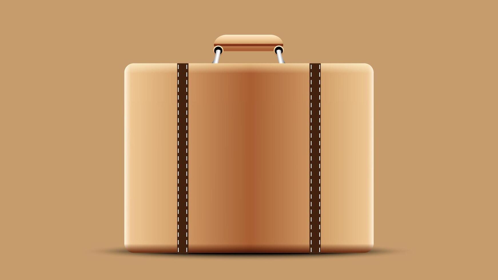 Travel and vacation suitcase closed front view illustration vector
