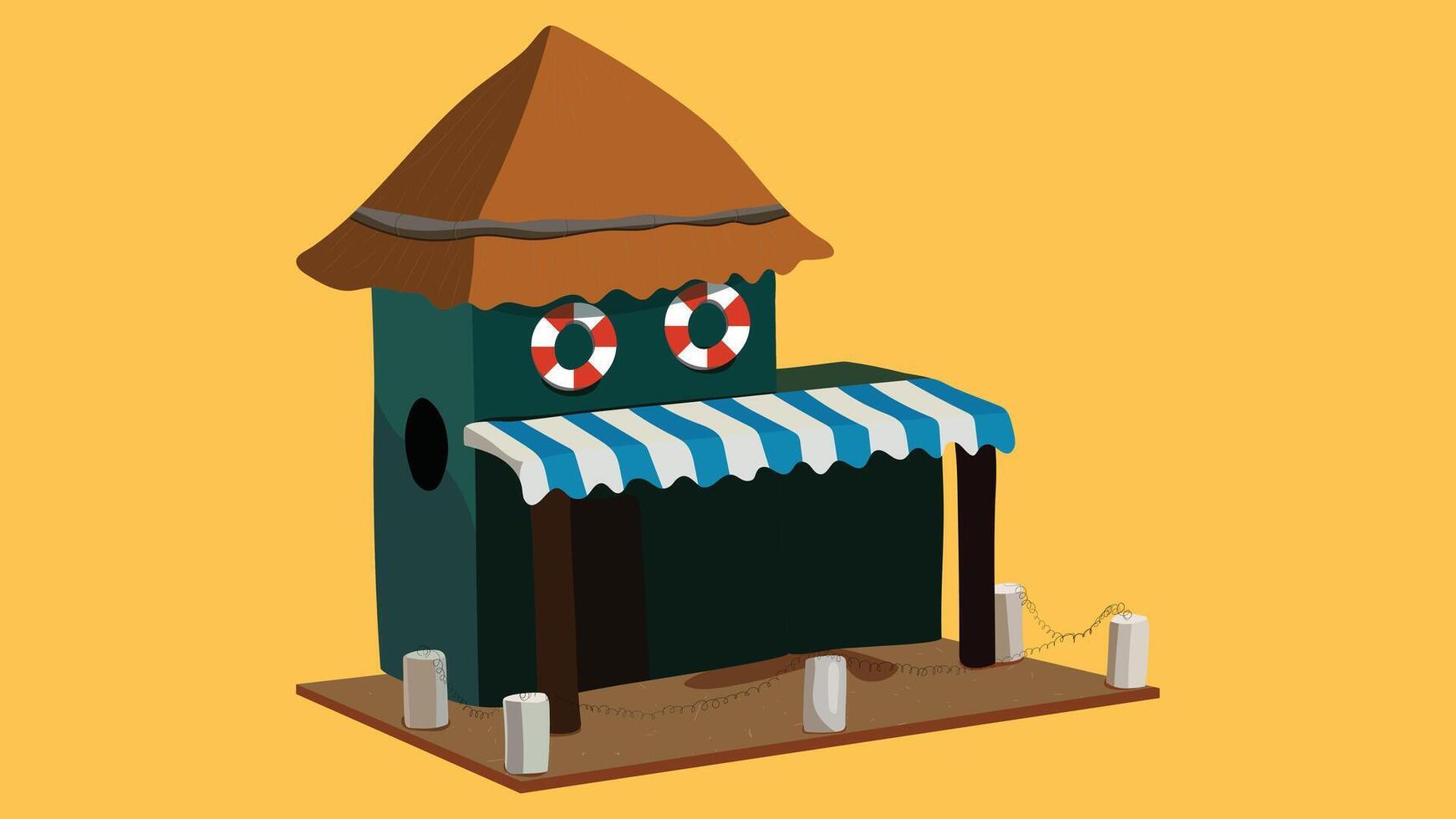 store front flat design front view isolated illustration vector